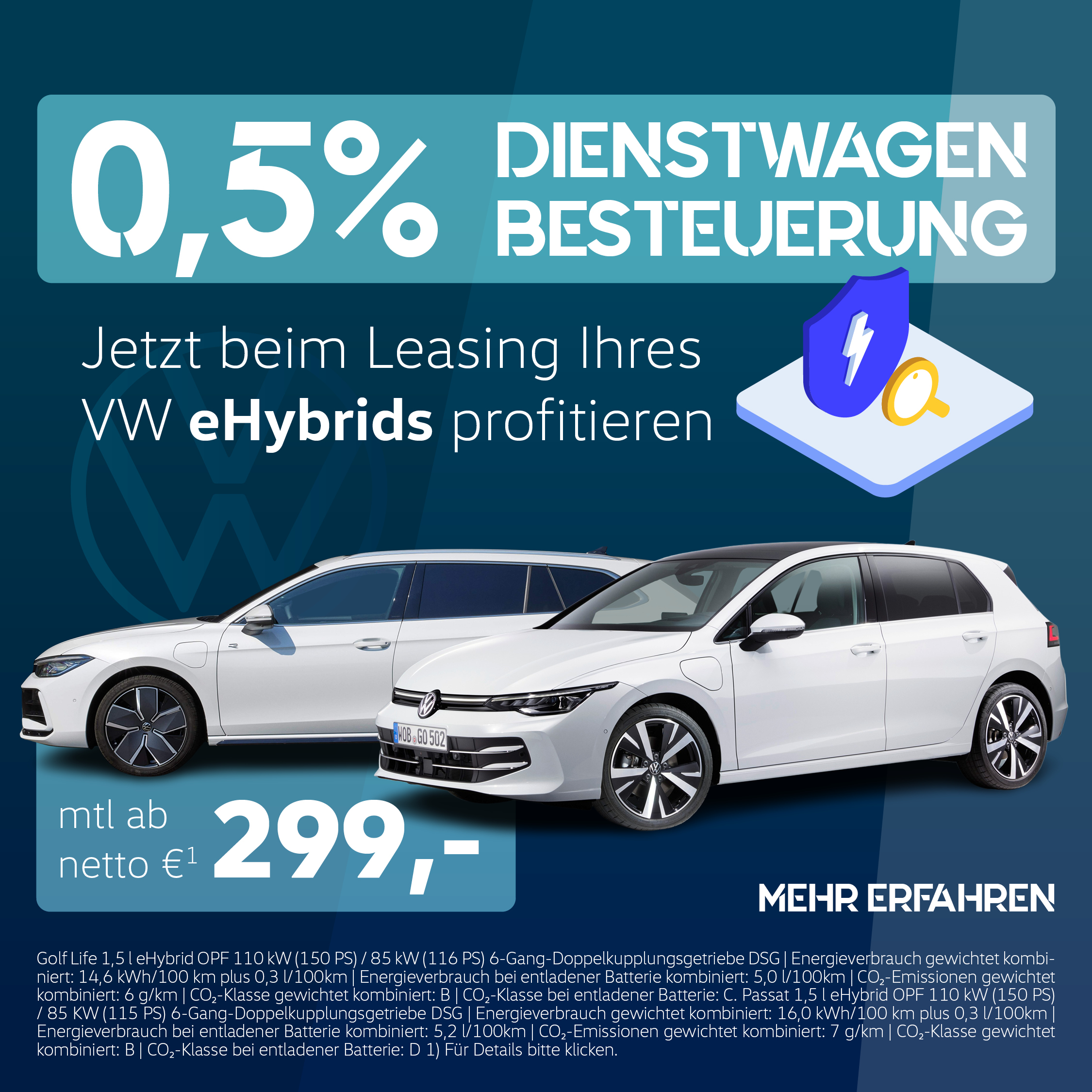 BEITRAG VW Golf + Passat Hybrid Gewerbe